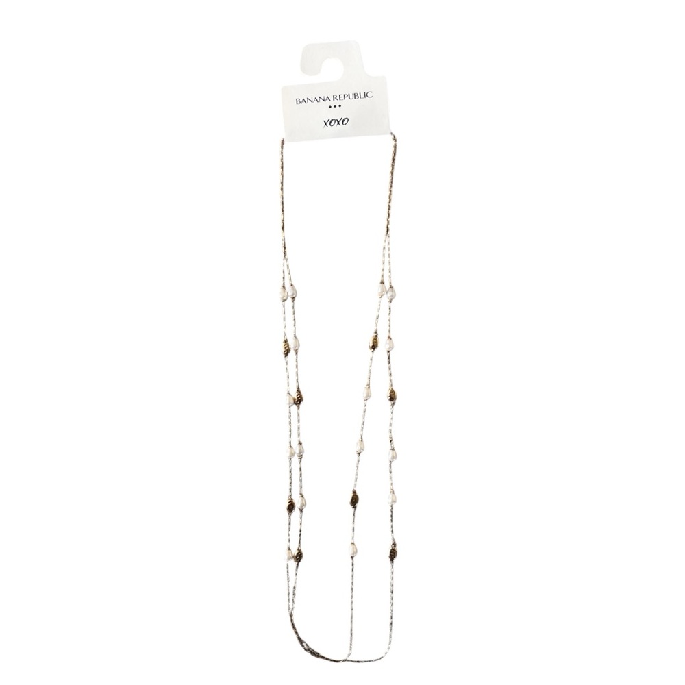Banana Republic Pearl and Gold Tone Layered Necklace NWT
